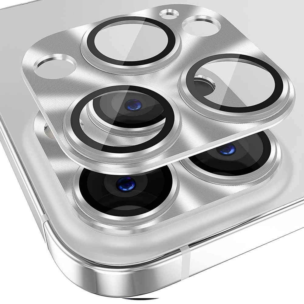 Kameraschutz Aluminium+Panzerglas iPhone 15 Pro Max silber