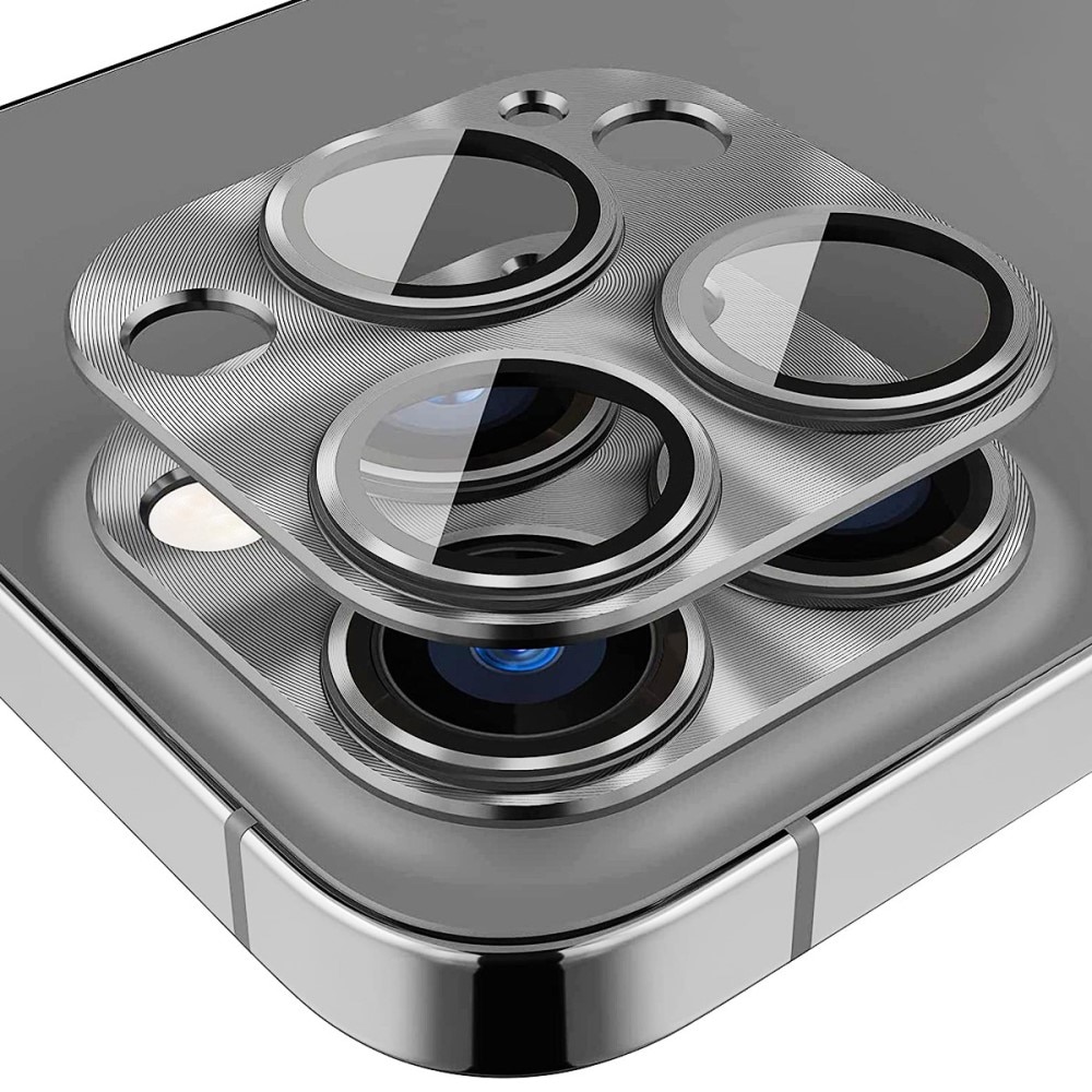 Kameraschutz Aluminium+Panzerglas iPhone 15 Pro grau