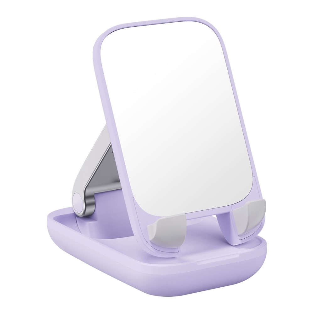 Klappbarer Tischständer mit Spiegel fürs Handy, lila
