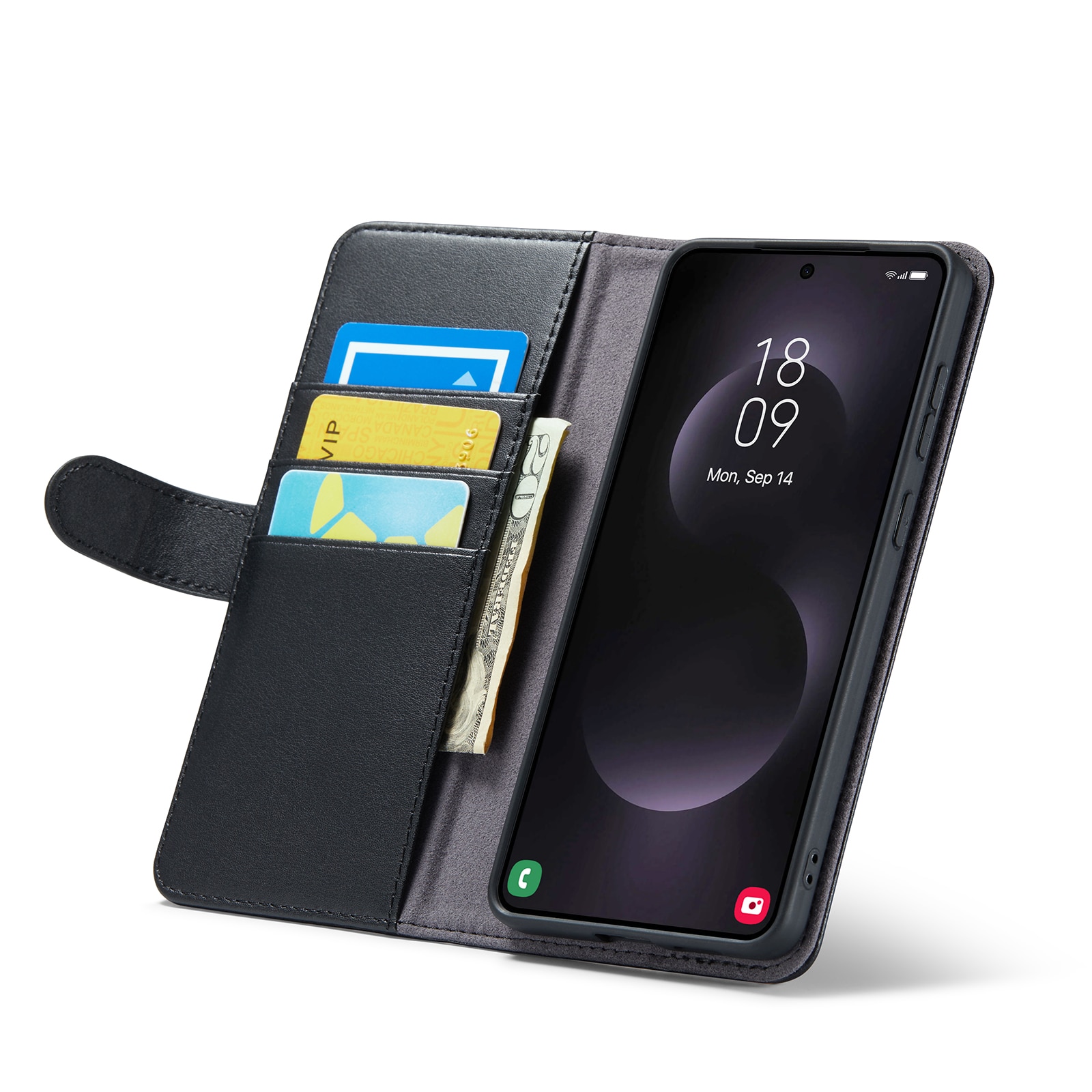 Samsung Galaxy S25 Edge Echtlederhülle Schwarz