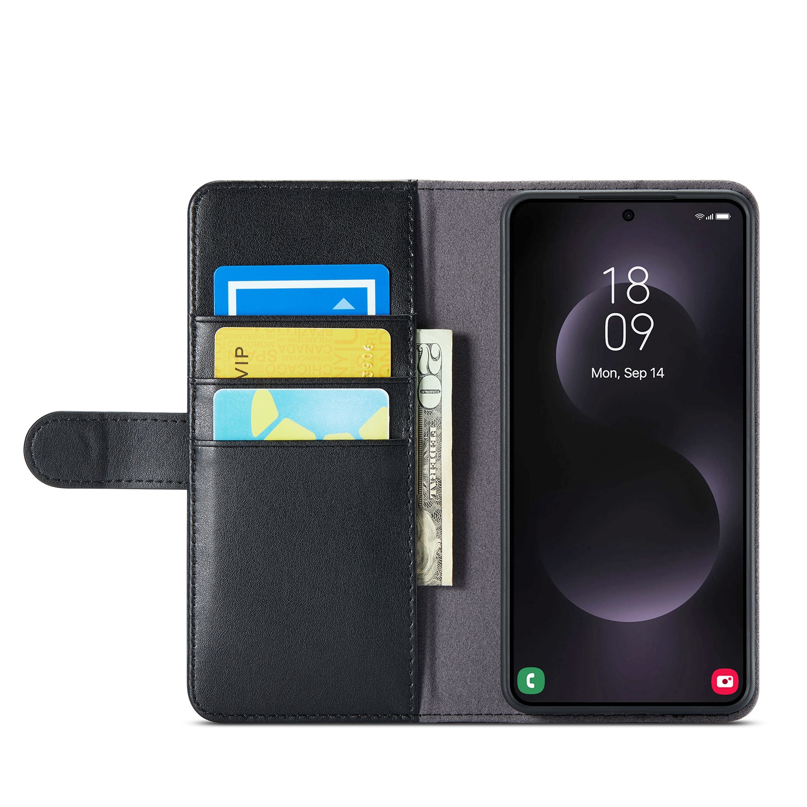 Samsung Galaxy S25 Edge Echtlederhülle Schwarz