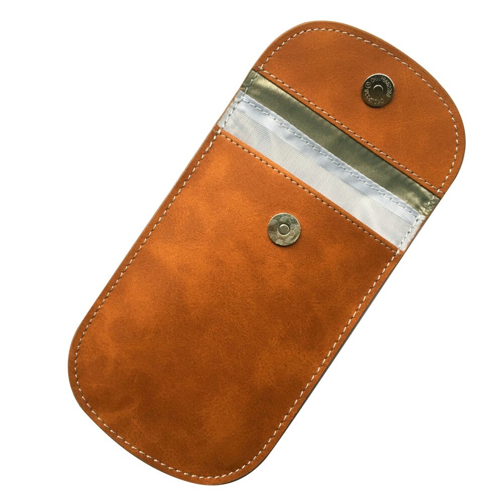 Autoschlüsseletui aus Leder mit RFID-Schutz, braun
