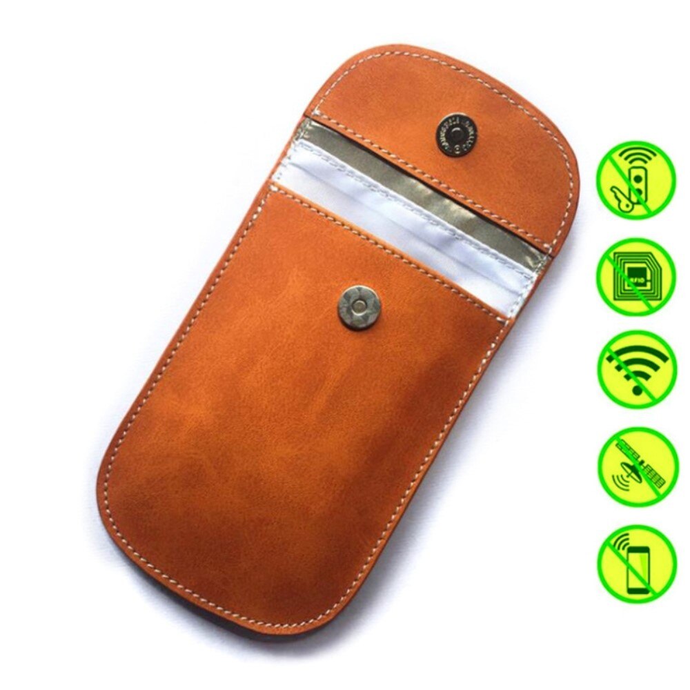 Autoschlüsseletui aus Leder mit RFID-Schutz, braun