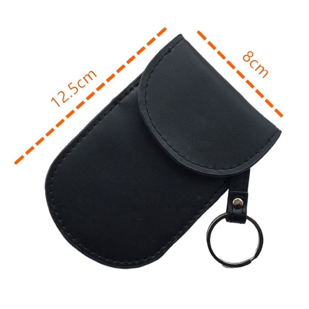Autoschlüsseletui aus Leder mit RFID-Schutz, schwarz