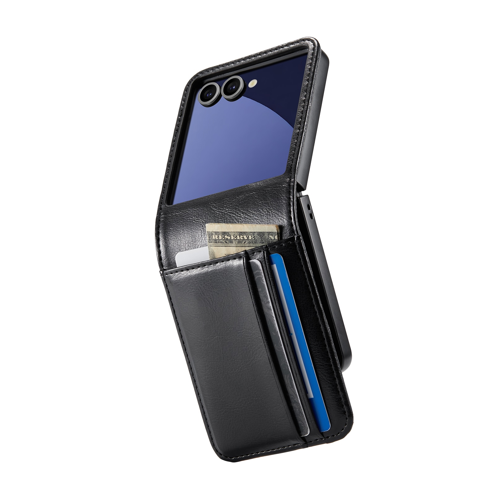 Samsung Galaxy Z Flip 7 Echtlederhülle Schwarz