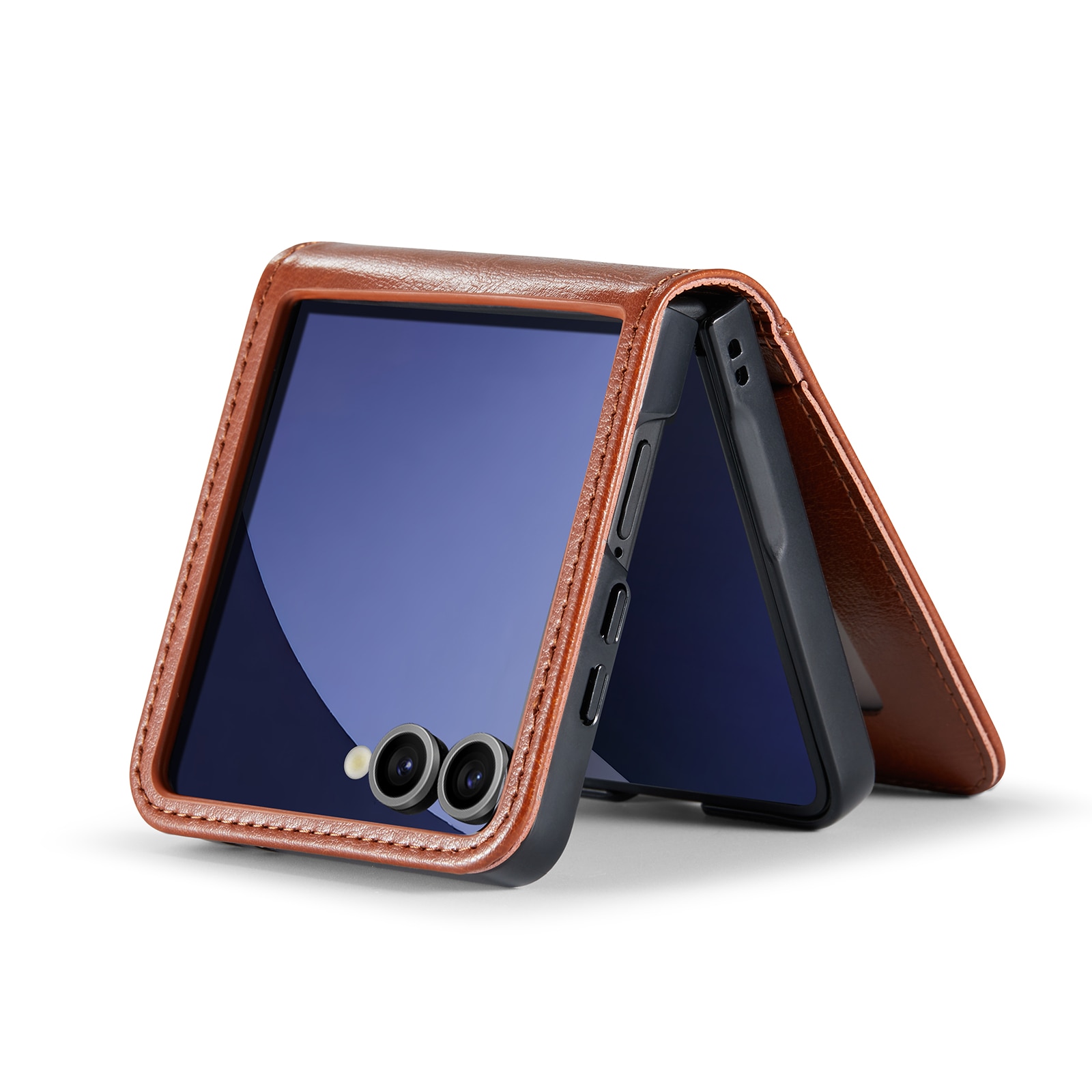 Samsung Galaxy Z Flip 7 Echtlederhülle Cognac