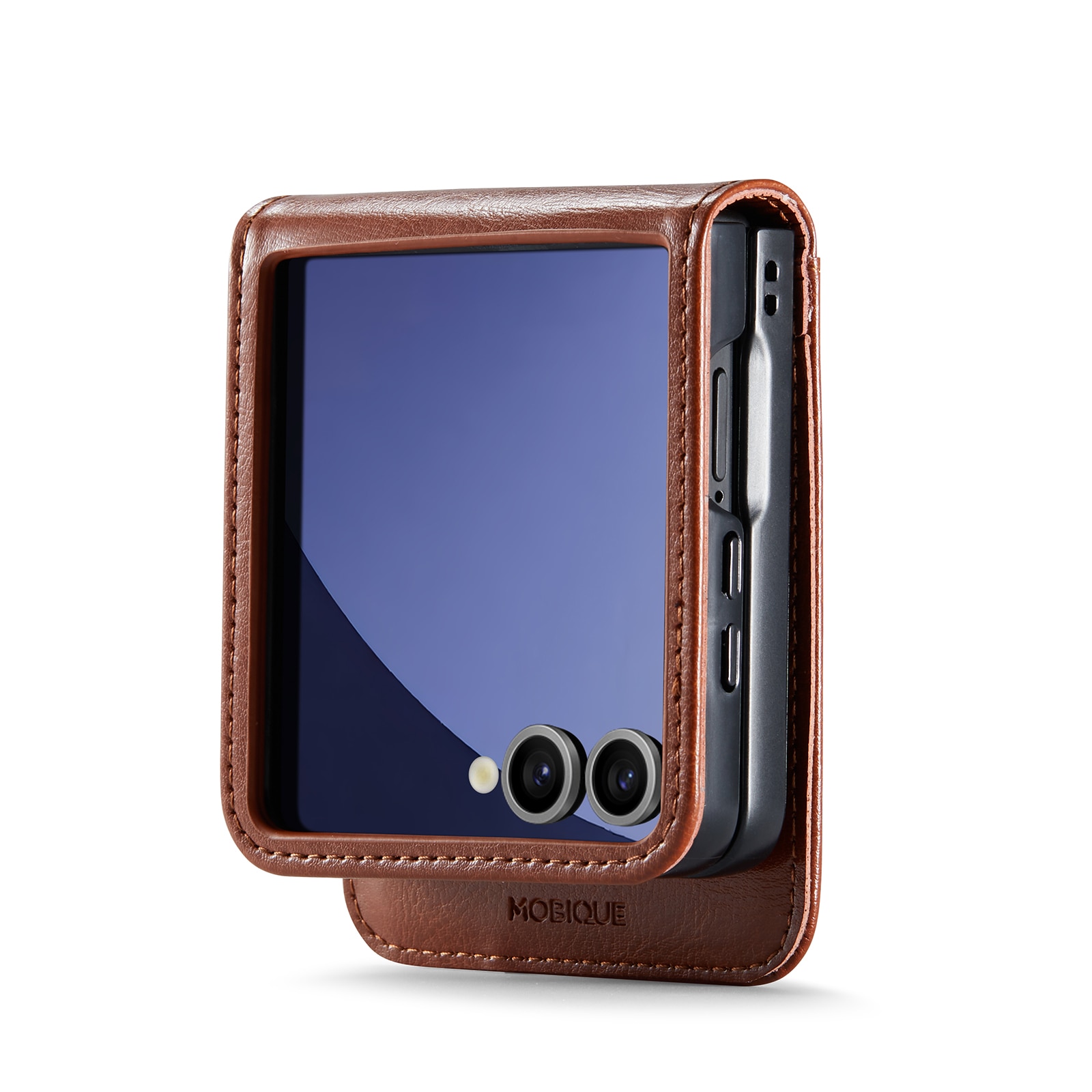 Samsung Galaxy Z Flip 7 Echtlederhülle Cognac