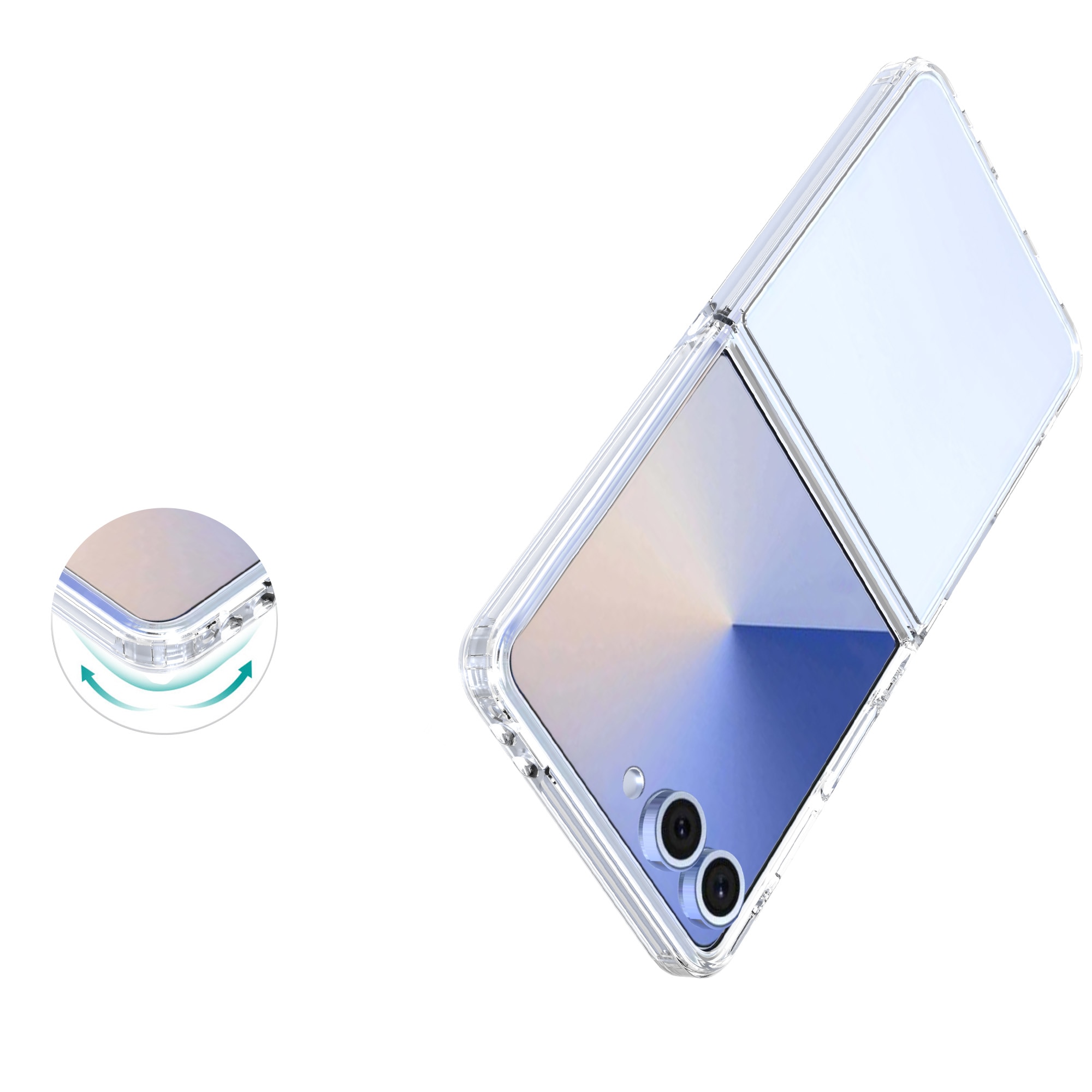 Samsung Galaxy Z Flip 7 Hybrid-Hülle, durchsichtig