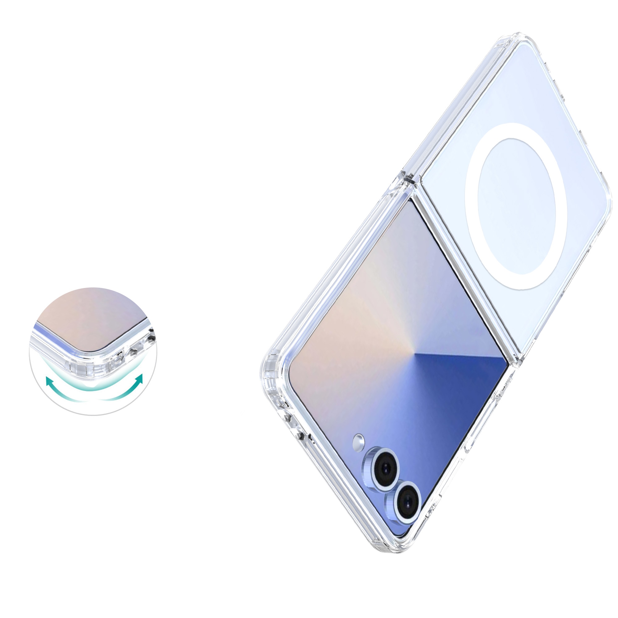 Hybrid-Hülle MagSafe Samsung Galaxy Z Flip 7 Transparent