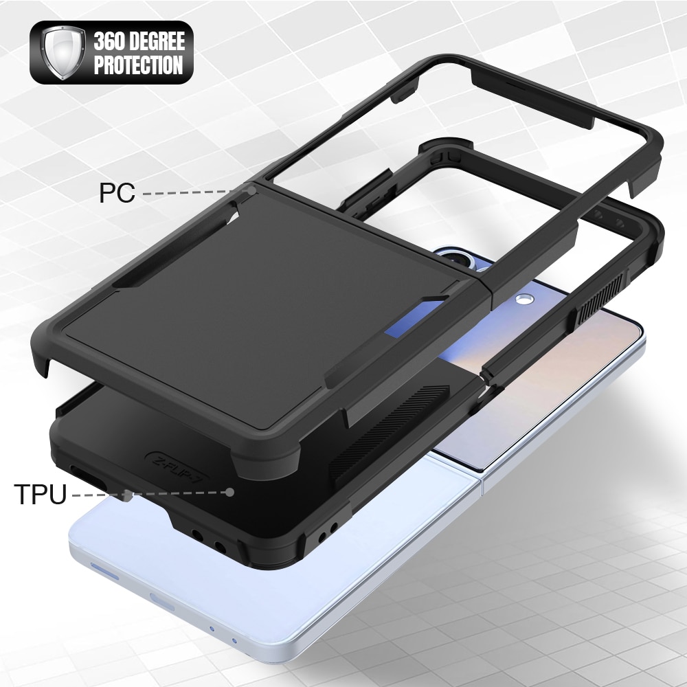 Samsung Galaxy Z Flip 7 Off-road Hybrid-Hülle Schwarz