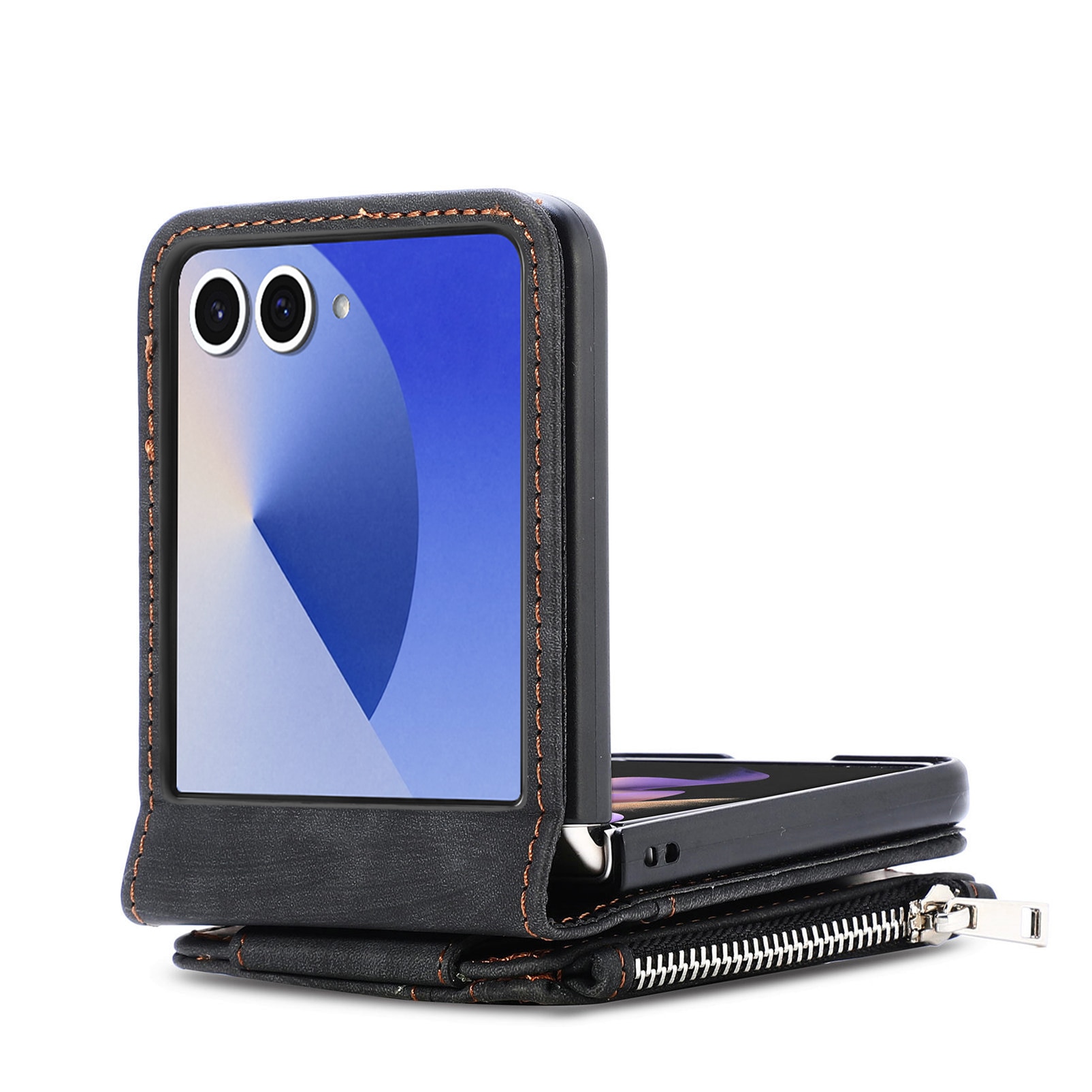 Samsung Galaxy Z Flip 7 Zipper Handytasche Multi-slot Schwarz