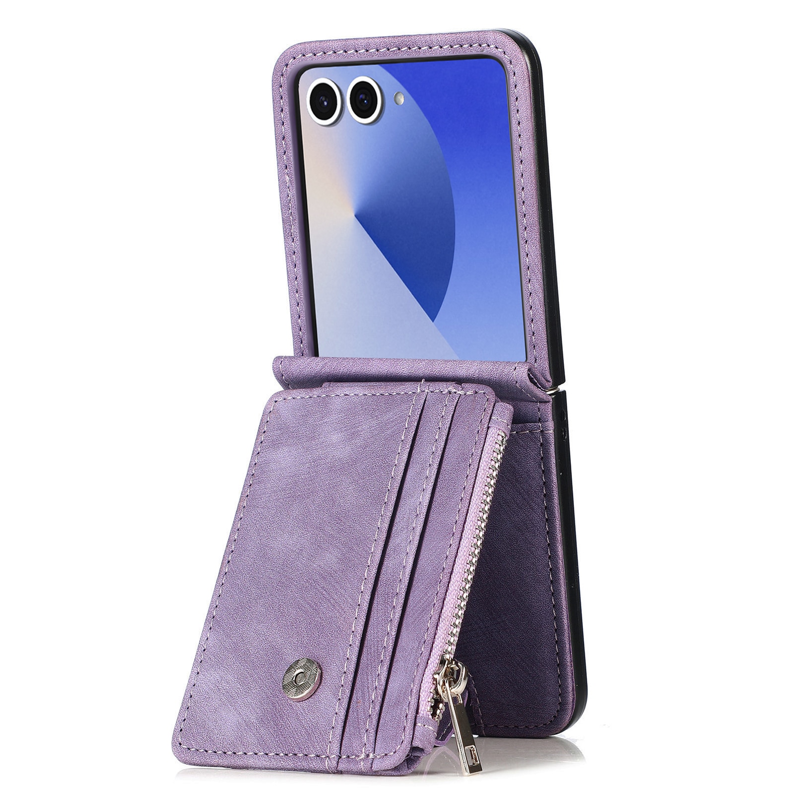 Samsung Galaxy Z Flip 7 Zipper Handytasche Multi-slot Lila