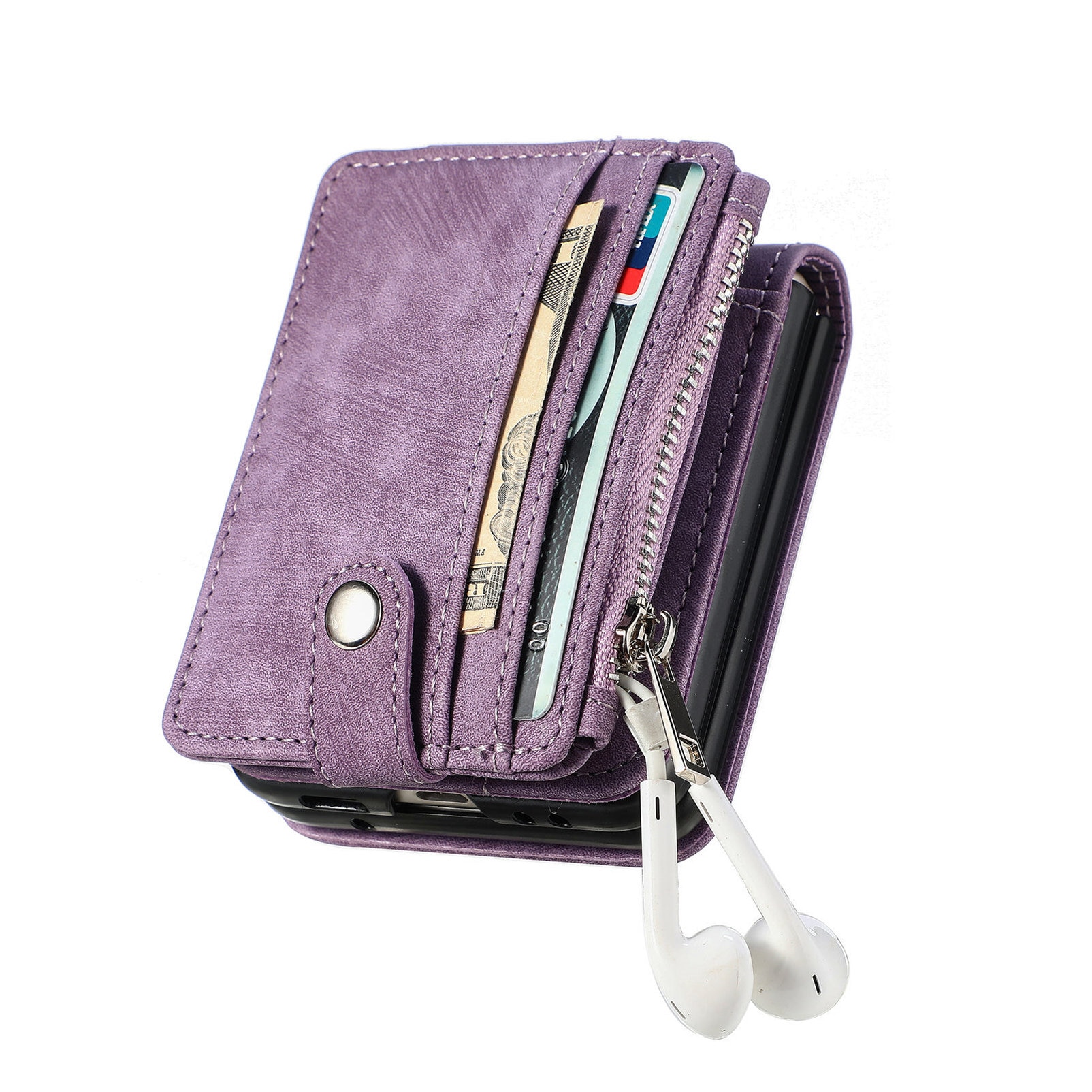 Samsung Galaxy Z Flip 7 Zipper Handytasche Multi-slot Lila