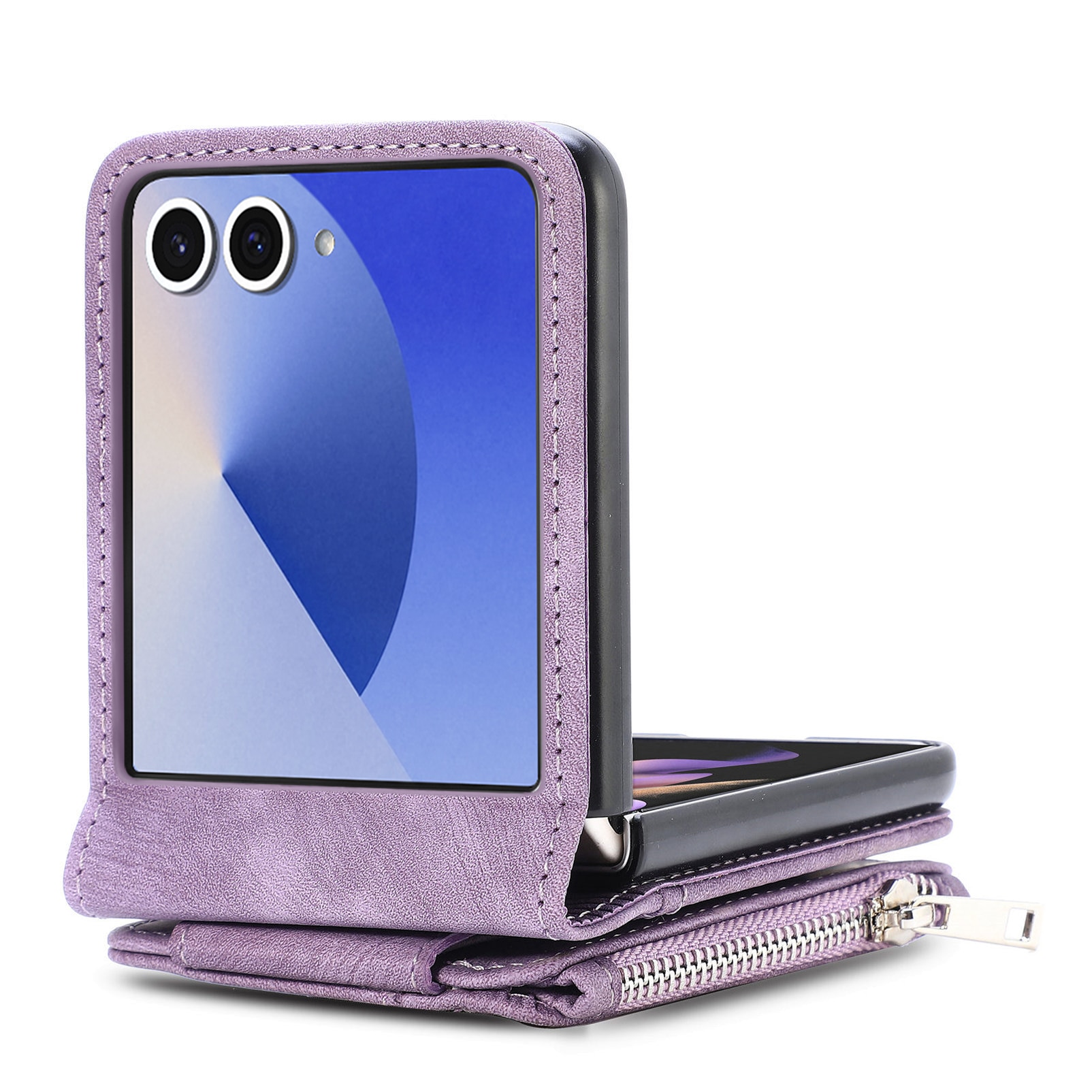 Samsung Galaxy Z Flip 7 Zipper Handytasche Multi-slot Lila