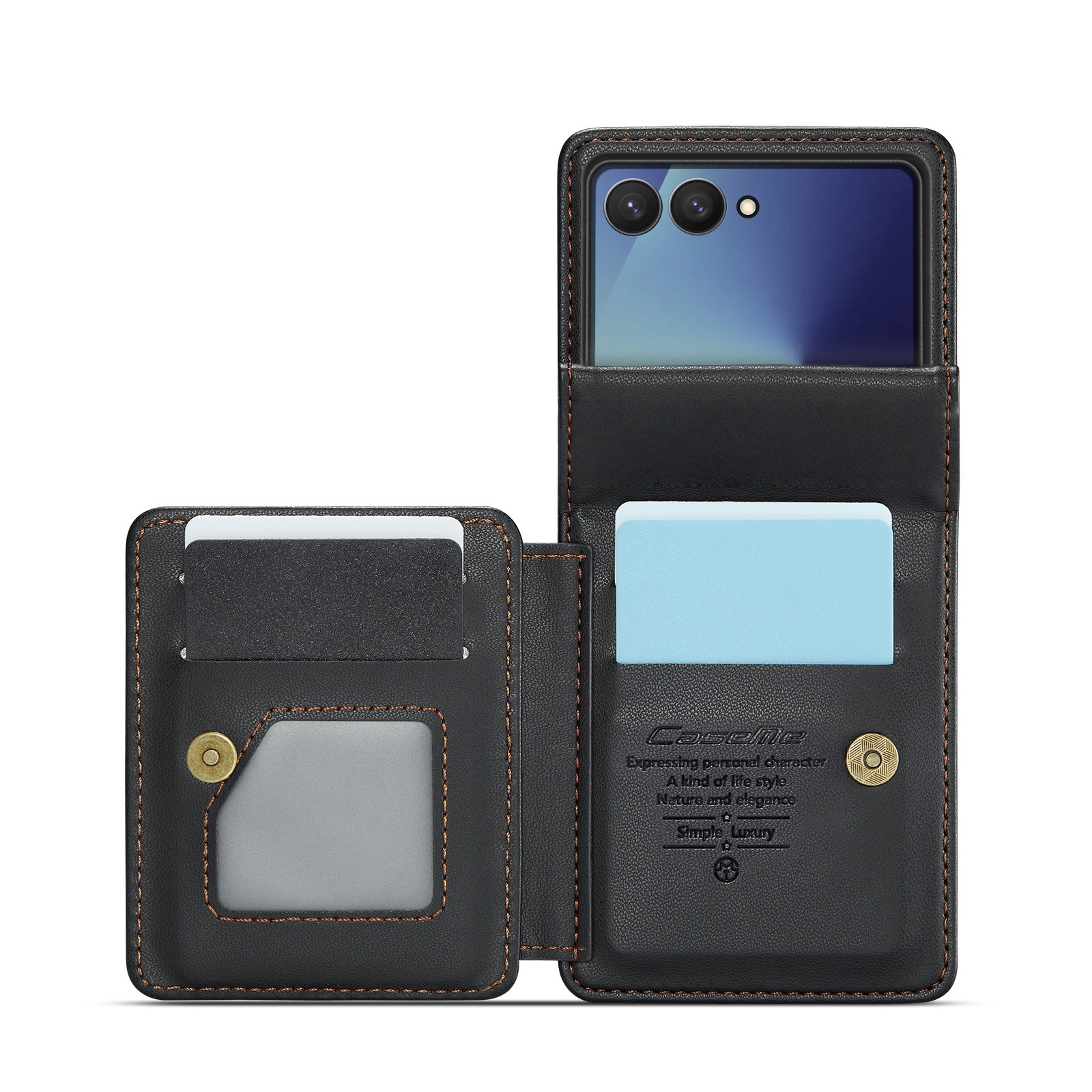 RFID-geschützte Portemonnaie-Hülle Samsung Galaxy Z Flip 7 Schwarz