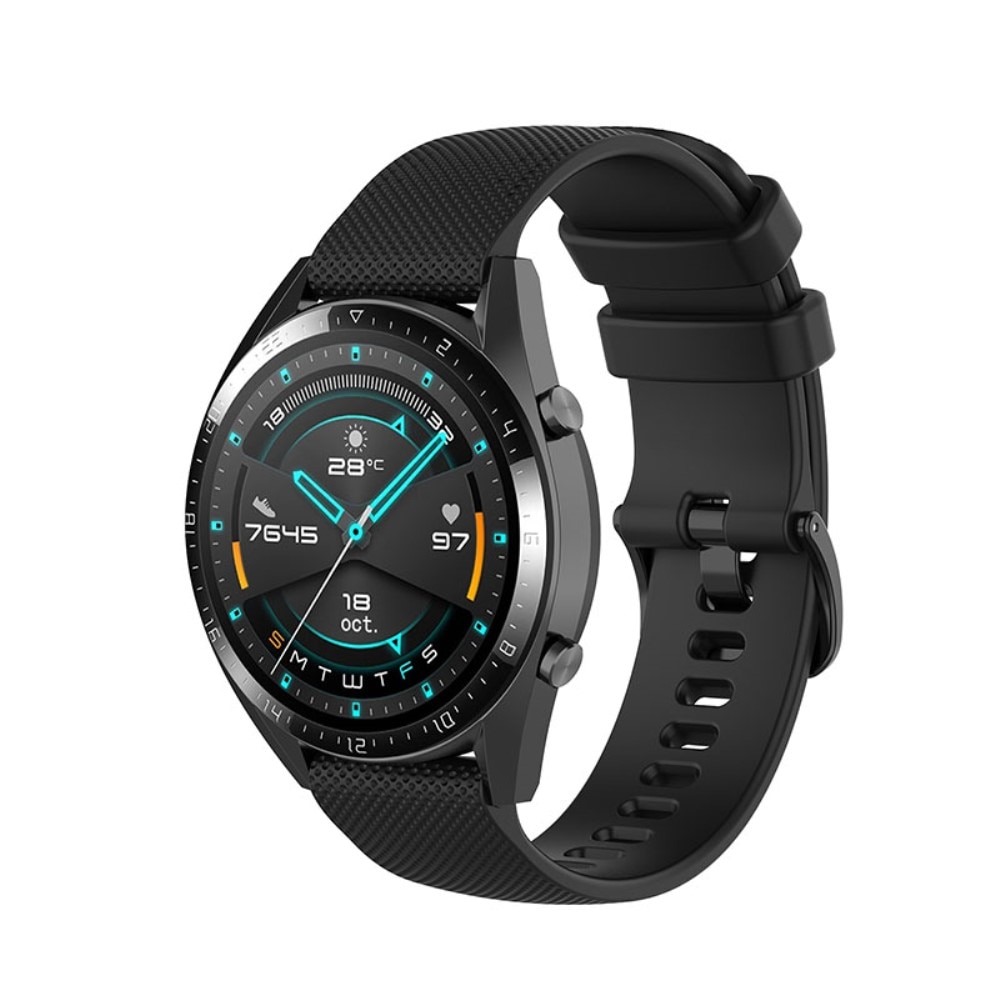 Huawei Watch GT 2/3 42mm Armband aus Silikon, schwarz