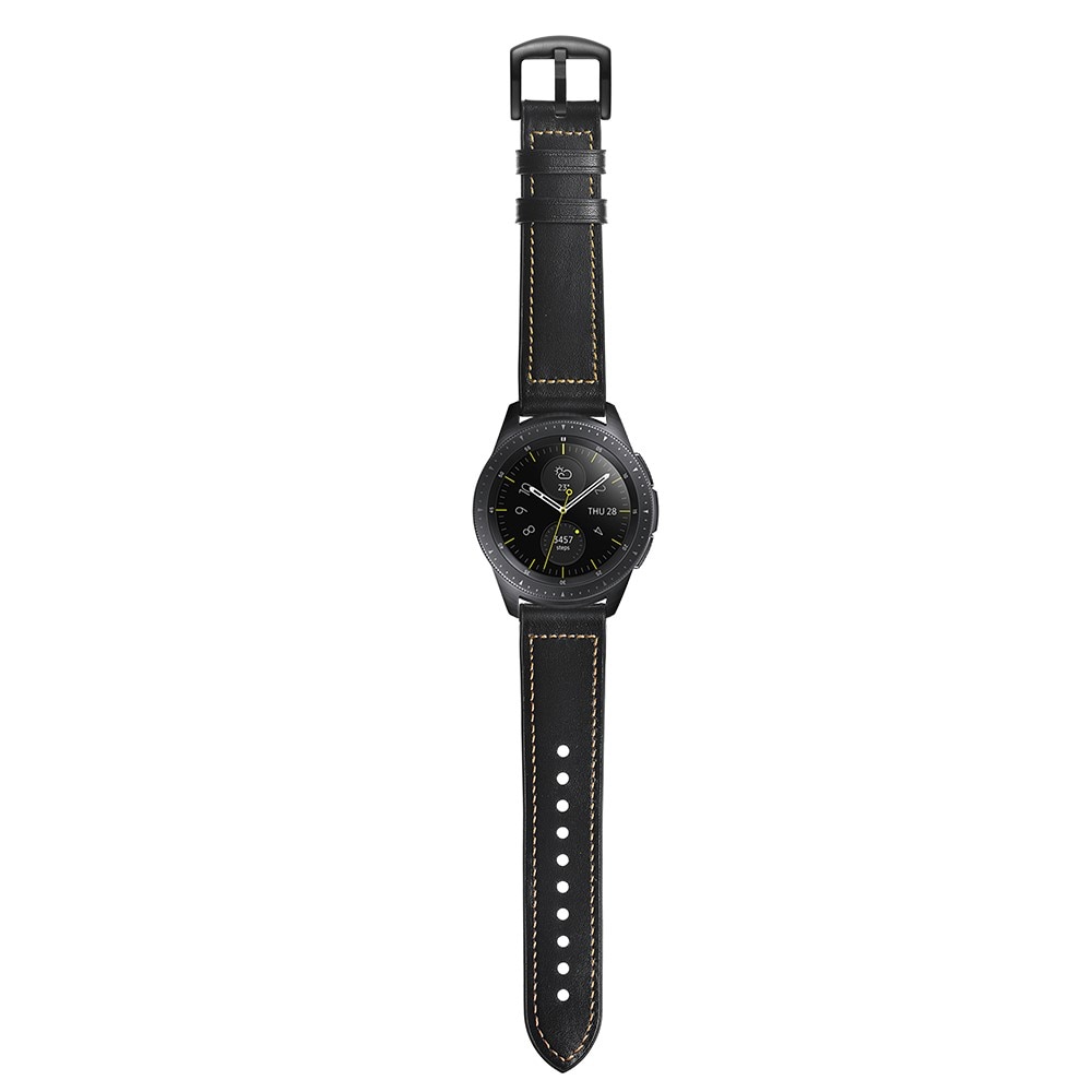 Samsung Galaxy Watch 4 Classic 42mm Premium Lederarmband Schwarz