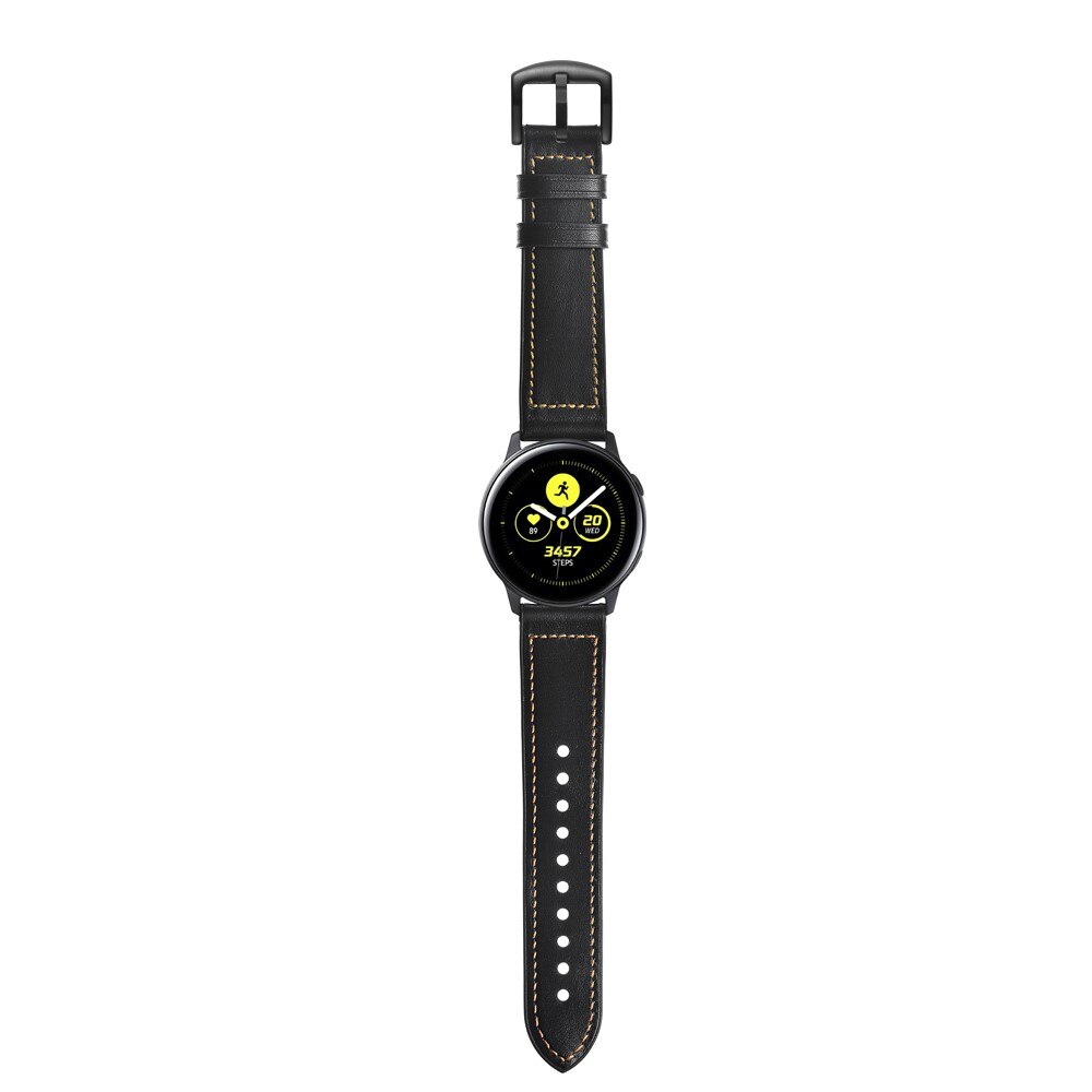 Samsung Galaxy Watch 4 44mm Premium Lederarmband Schwarz