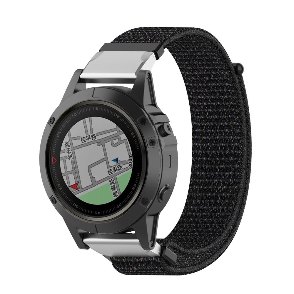 Garmin Fenix 6X Pro/Fenix 5X Plus/Fenix 7X/Fenix 5X/Fenix 6X Nylon-Armband Schwarz