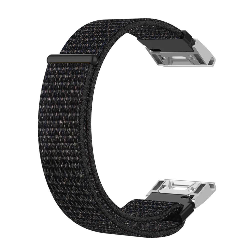 Garmin Fenix 5S/5S Plus/6S/6S Pro/7S Nylon-Armband schwarz/silber