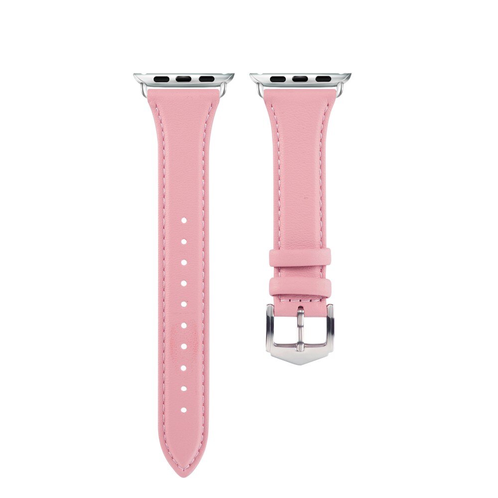Apple Watch 45mm Series 7 Slim Lederarmband rosa