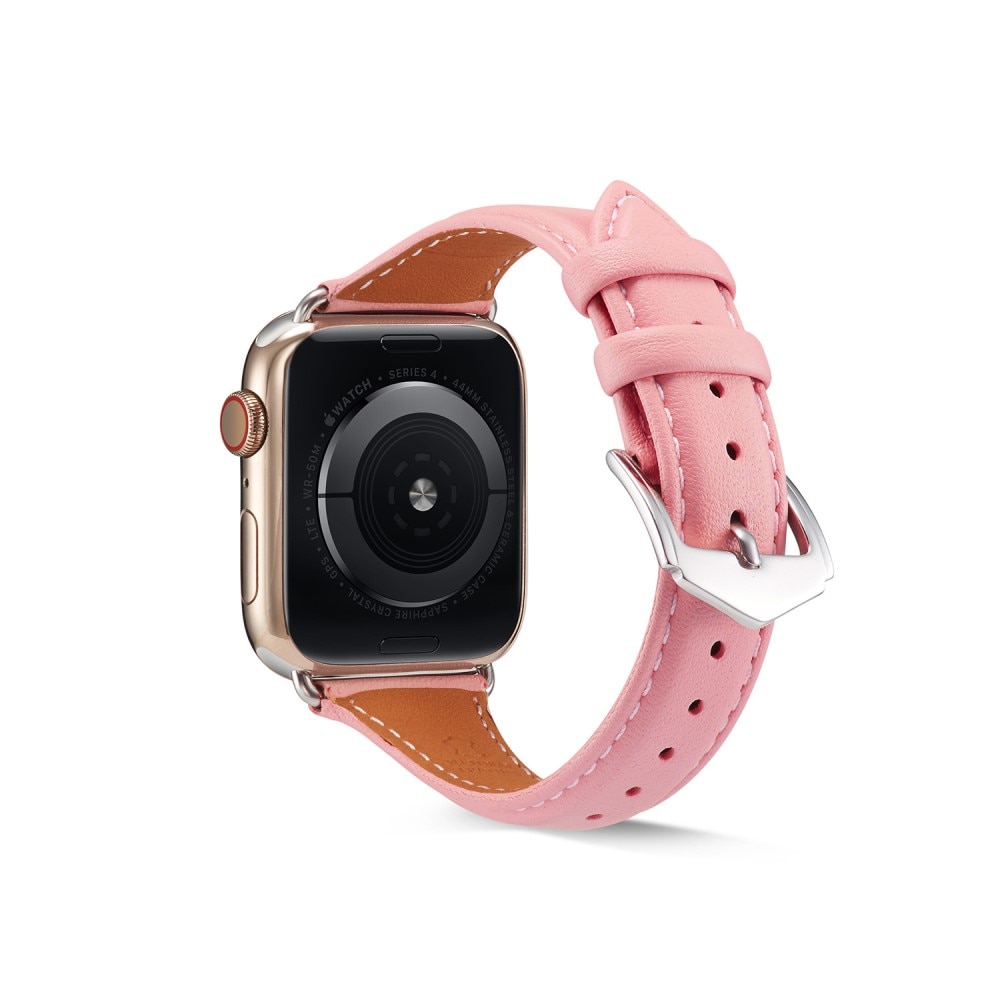 Apple Watch 45mm Series 7 Slim Lederarmband rosa
