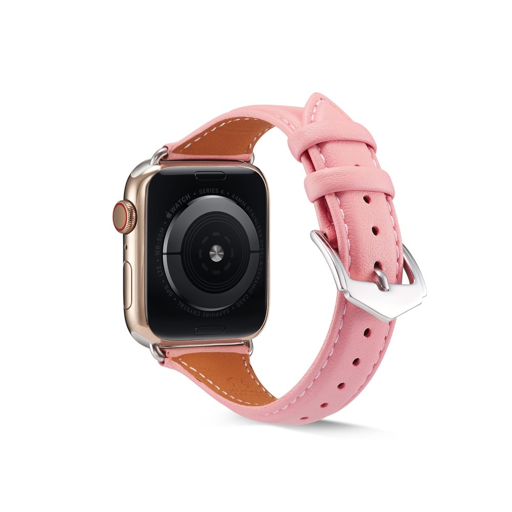 Apple Watch SE 40mm Slim Lederarmband rosa