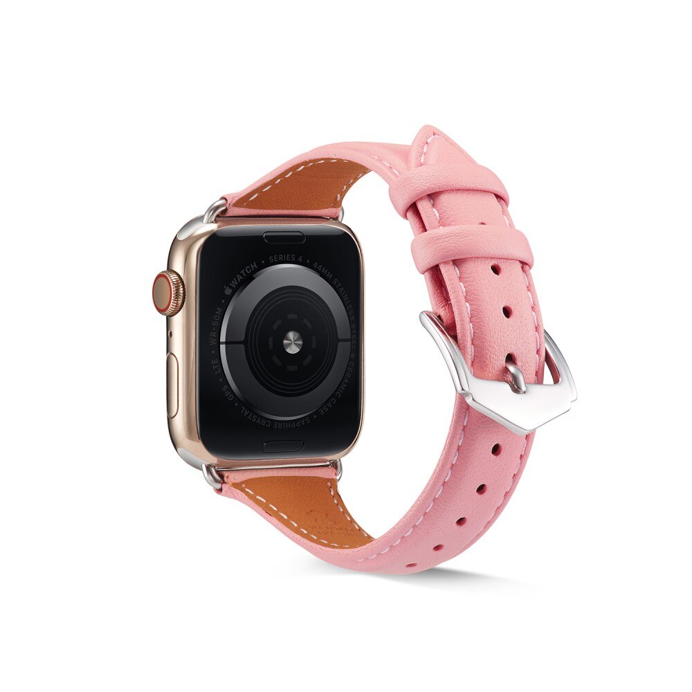 Apple Watch 45mm Series 8 Slim Lederarmband Rosa