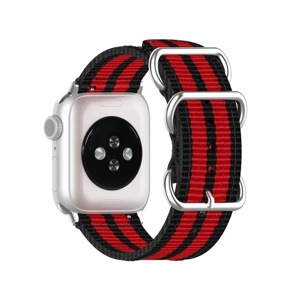 Apple Watch Ultra 49mm Nato Armband schwarz/rot