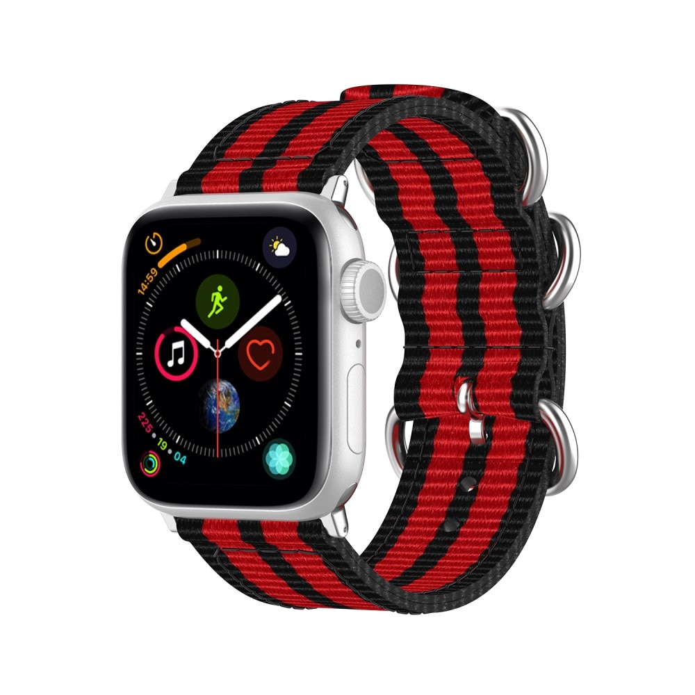 Apple Watch 42mm Nato Armband schwarz/rot