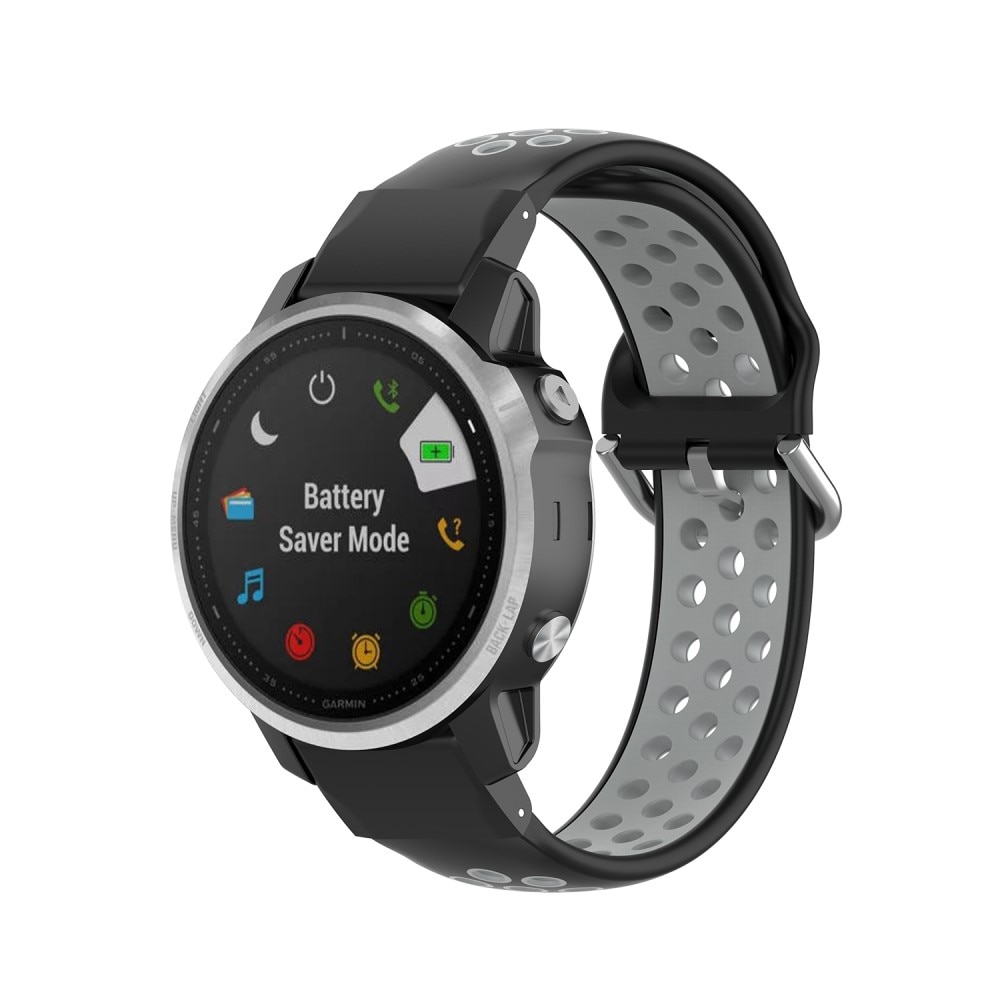 Garmin Fenix 5S/5S Plus/6S/6S Pro/7S Sport Armband aus Silikon Schwarz