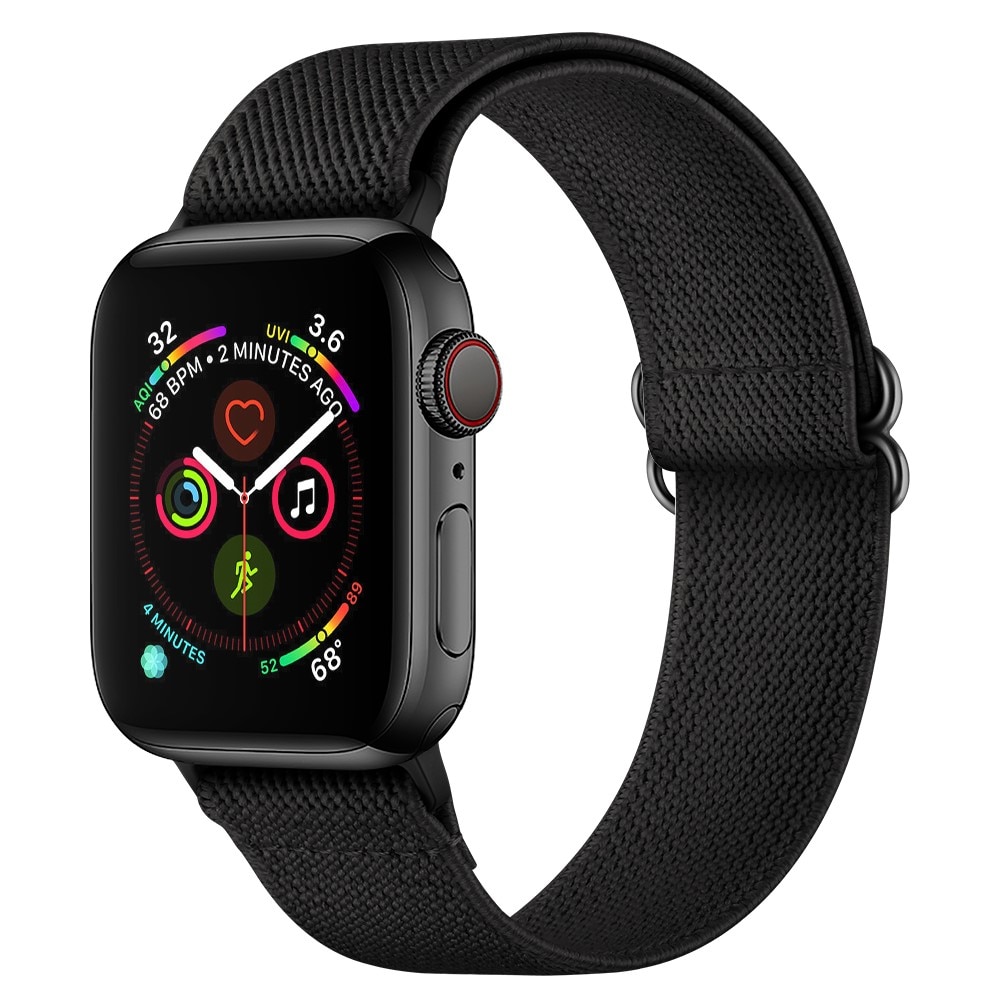 Apple Watch SE 40mm Elastisches Nylon-Armband schwarz