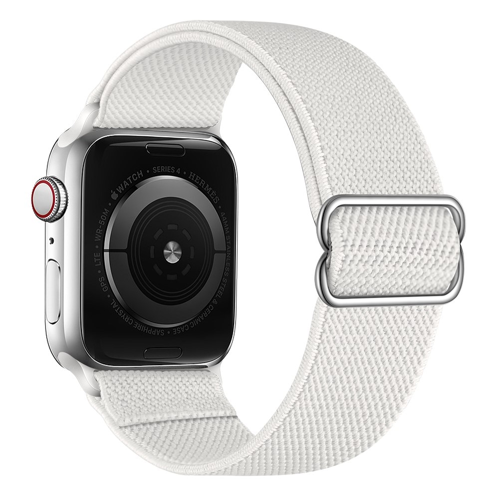 Apple Watch 45mm Series 7 Elastisches Nylon-Armband weiß