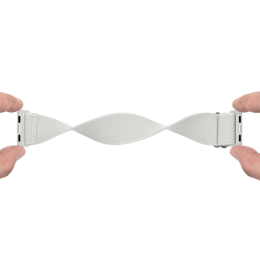 Apple Watch 44mm Elastisches Nylon-Armband weiß