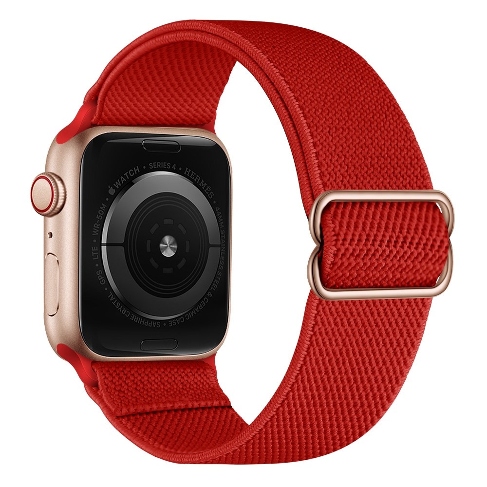 Apple Watch SE 44mm Elastisches Nylon-Armband rot