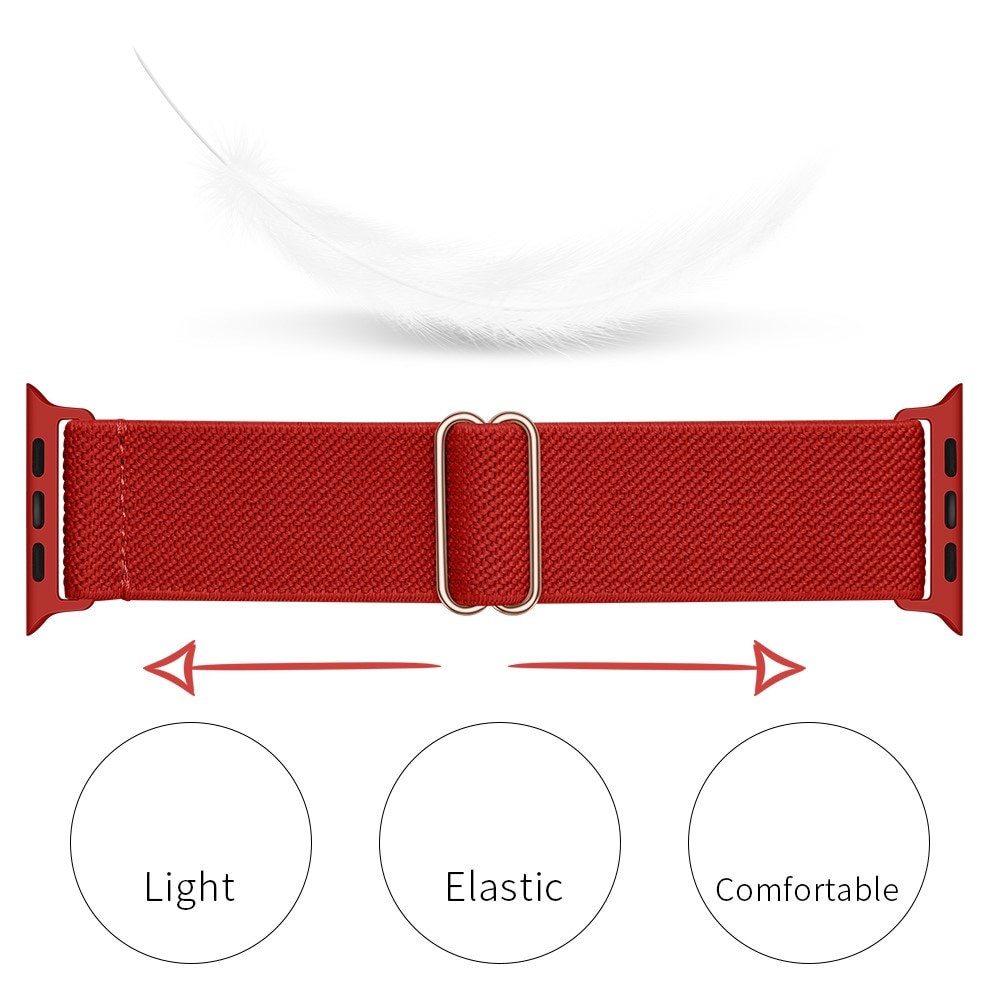 Apple Watch SE 44mm Elastisches Nylon-Armband rot