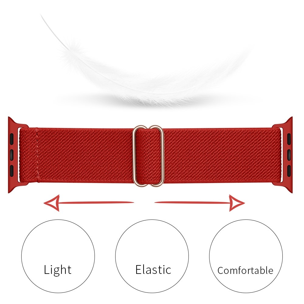 Apple Watch 45mm Series 9 Elastisches Nylon-Armband rot