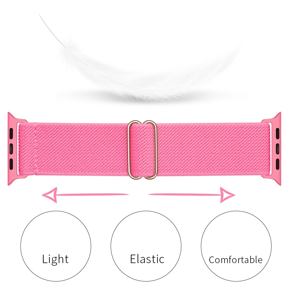 Apple Watch SE 40mm Elastisches Nylon-Armband fuchsie