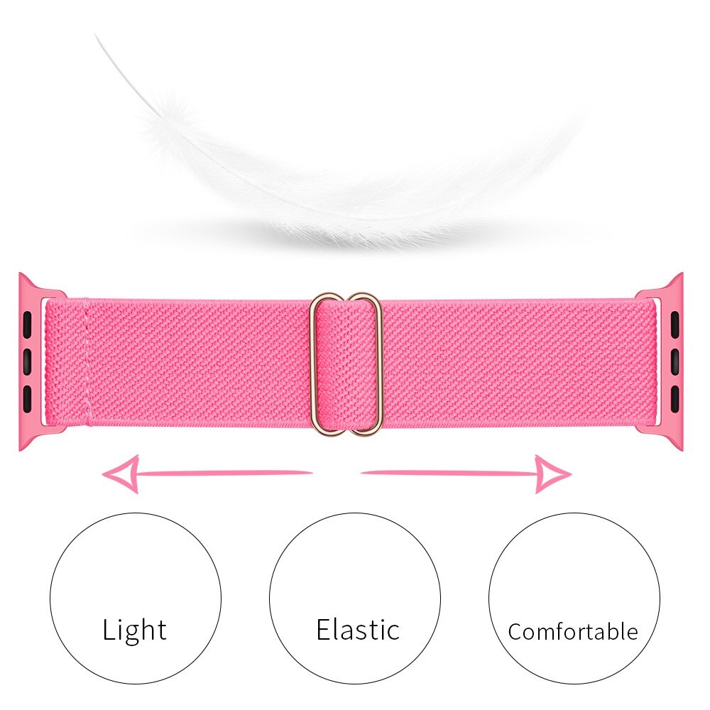 Apple Watch Series 8 41mm Elastisches Nylon-Armband, Rosa