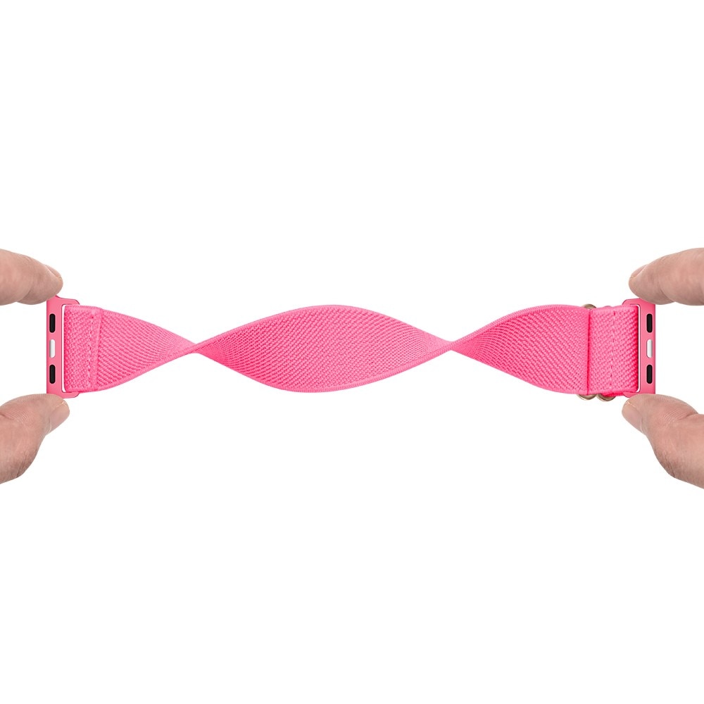 Apple Watch Series 8 41mm Elastisches Nylon-Armband, Rosa