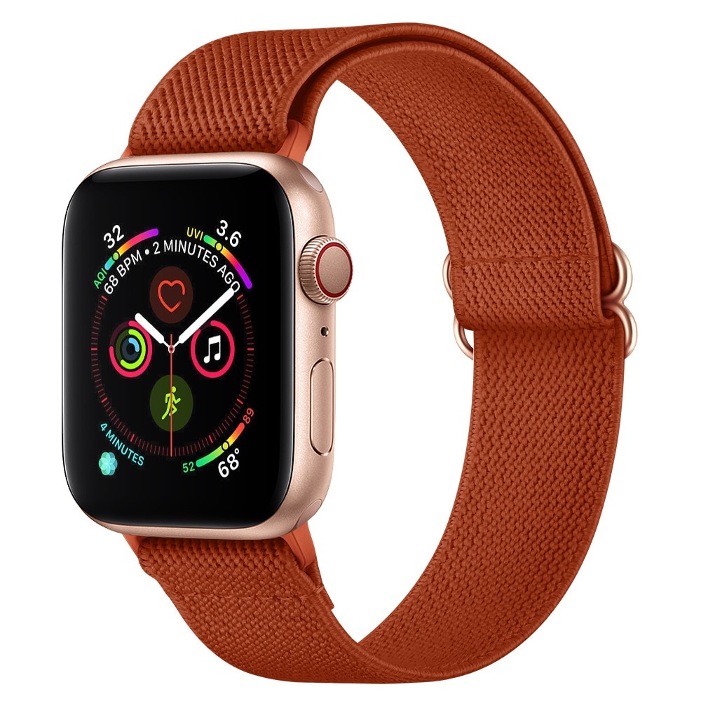 Apple Watch Series 9 41mm Elastisches Nylon-Armband, Braun
