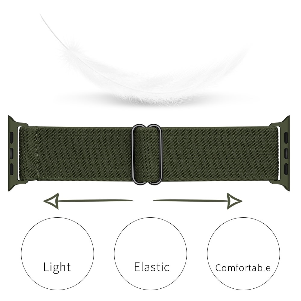 Apple Watch 45mm Series 9 Elastisches Nylon-Armband grün