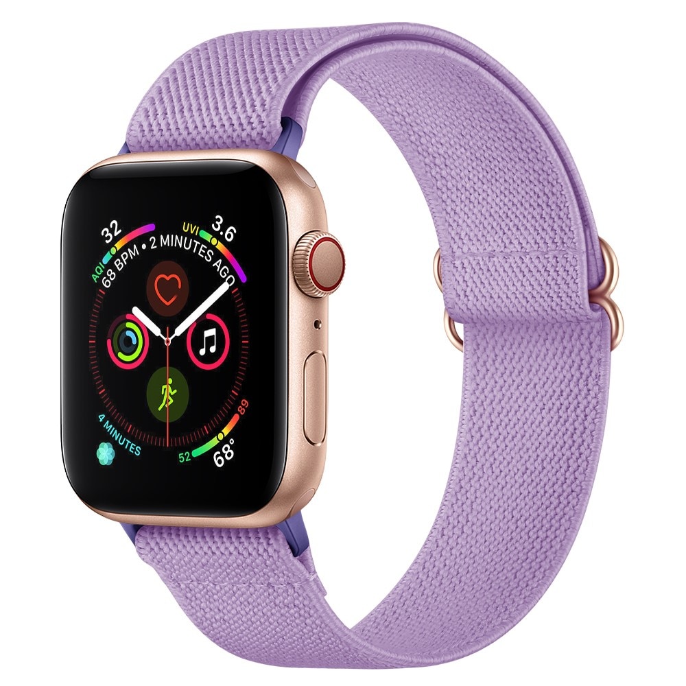 Apple Watch 45mm Series 9 Elastisches Nylon-Armband lila