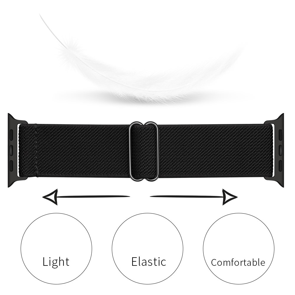 Apple Watch 45mm Series 8 Elastisches Nylon-Armband schwarz