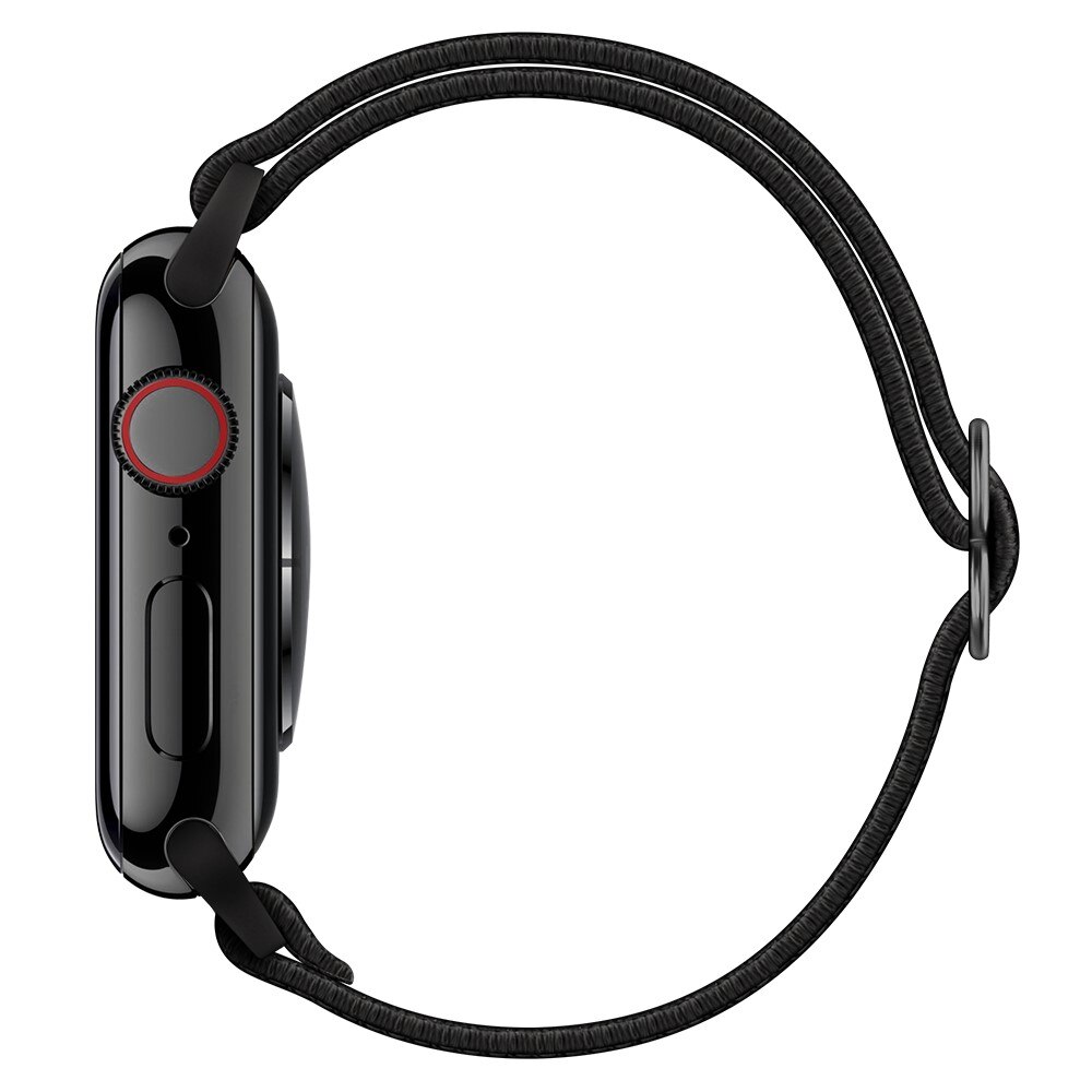 Apple Watch Series 8 45mm Elastisches Nylon-Armband, Schwarz