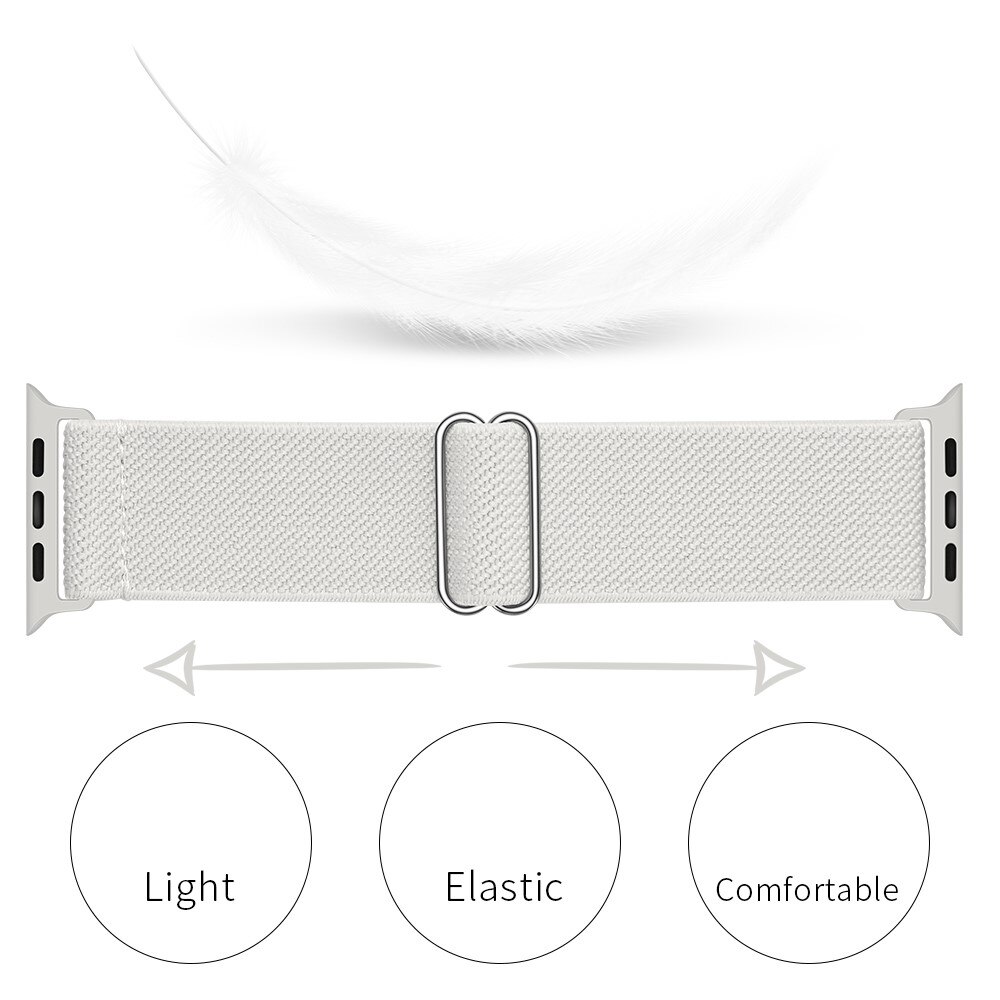 Apple Watch Series 8 45mm Elastisches Nylon-Armband, Weiß