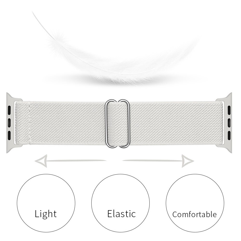 Apple Watch 45mm Series 8 Elastisches Nylon-Armband weiß