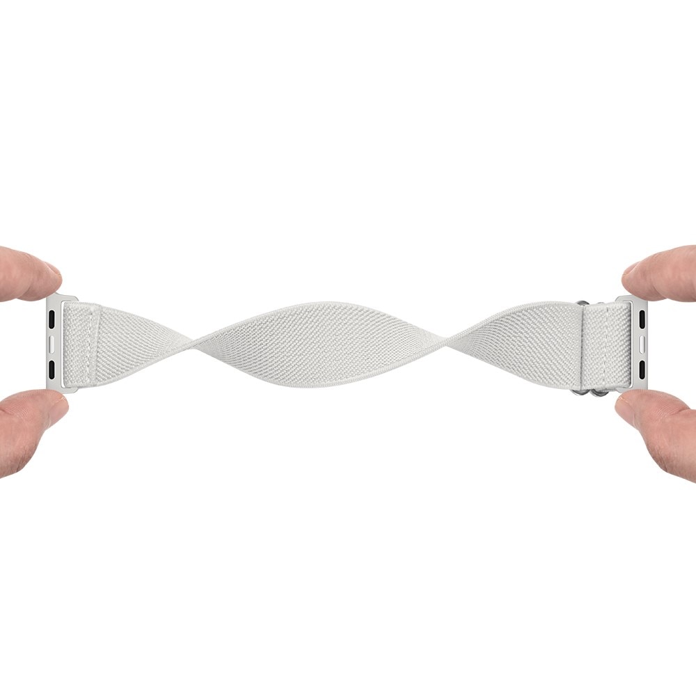 Apple Watch Series 8 45mm Elastisches Nylon-Armband, Weiß