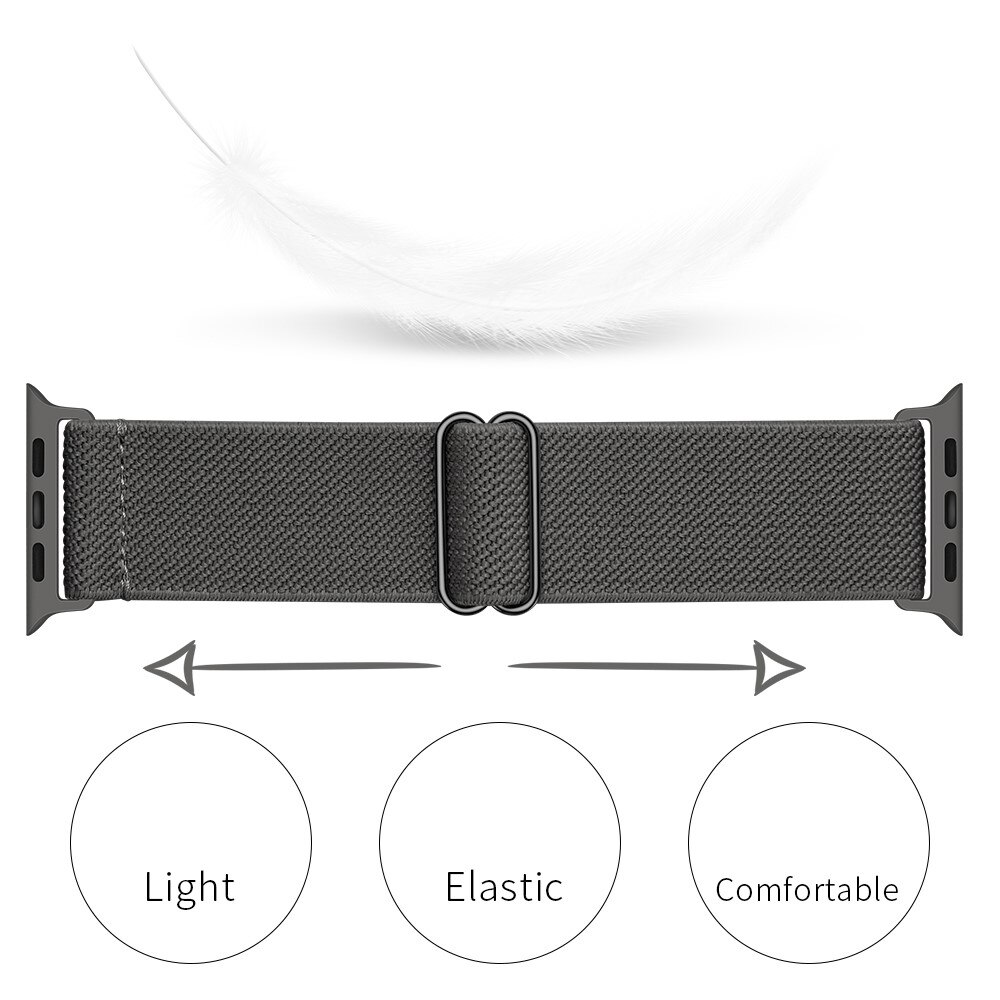 Apple Watch Series 8 45mm Elastisches Nylon-Armband, Grau