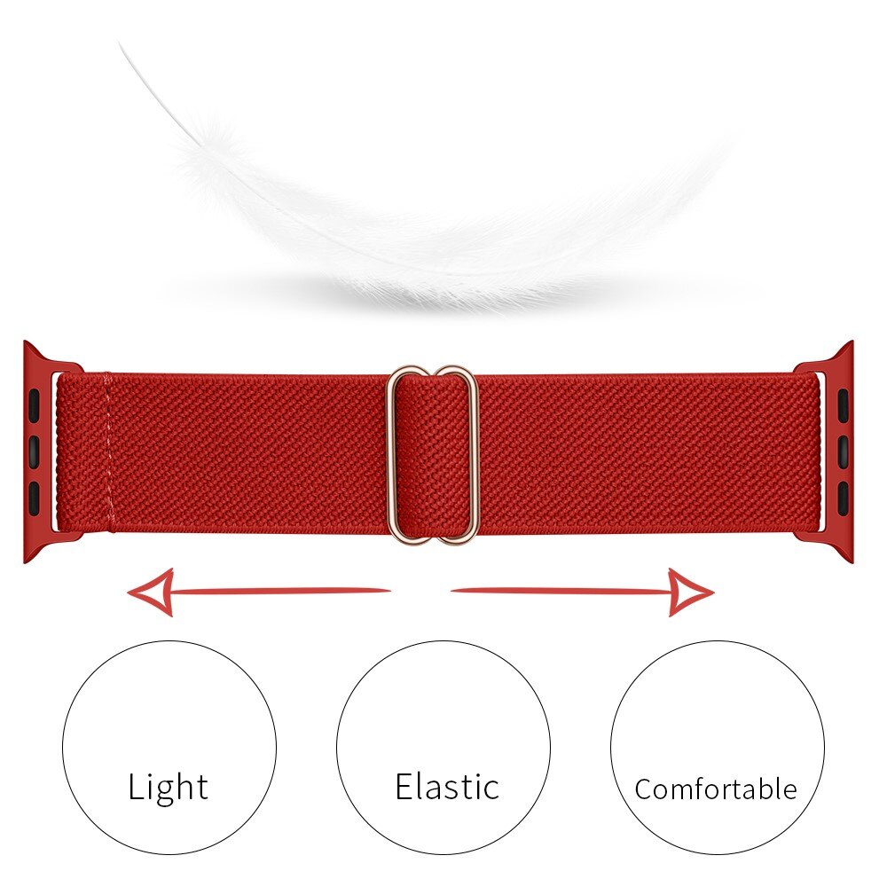 Apple Watch Series 8 45mm Elastisches Nylon-Armband, Rot